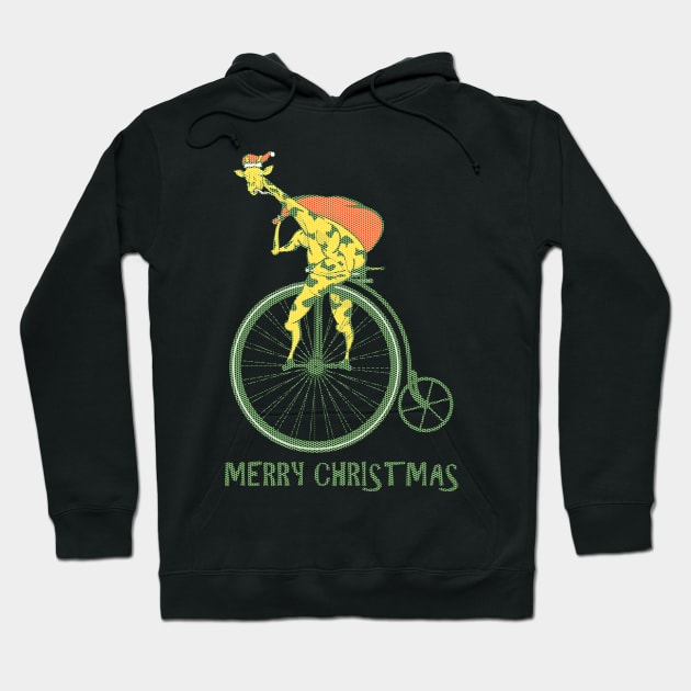 Funny Christmas sweater bicycle giraffe Hoodie by mailboxdisco